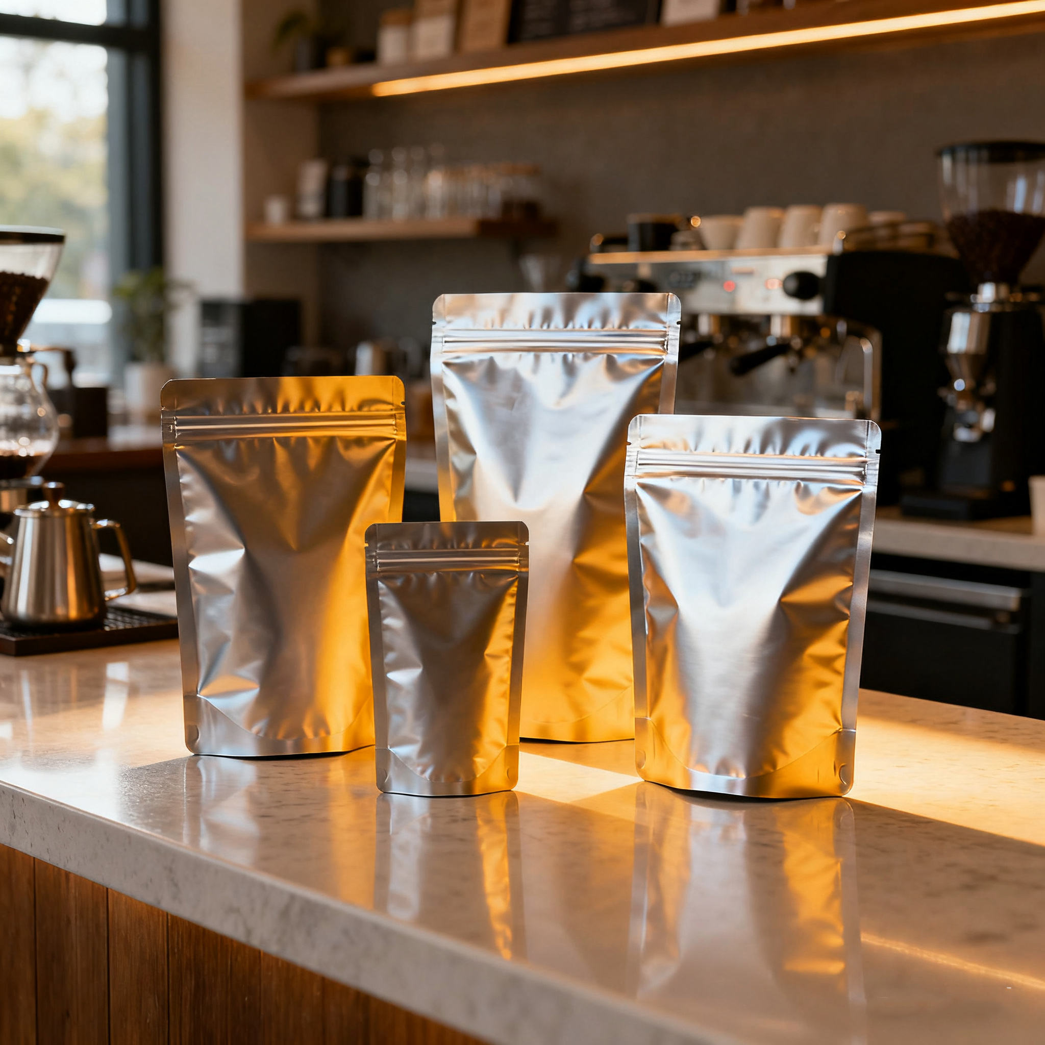 Wholesale 100 Stand BOPP Retort Pouch 16_23+4CM Coffee Beans Powder Tea Storage Heat Seal Resealable Disposable Food Grade